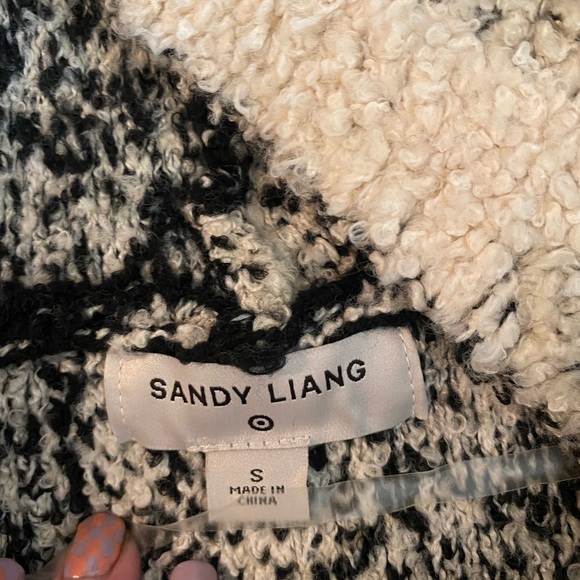 SANDY LIANG COW PRINT FUZZY HOODIE - Picture 2 of 2